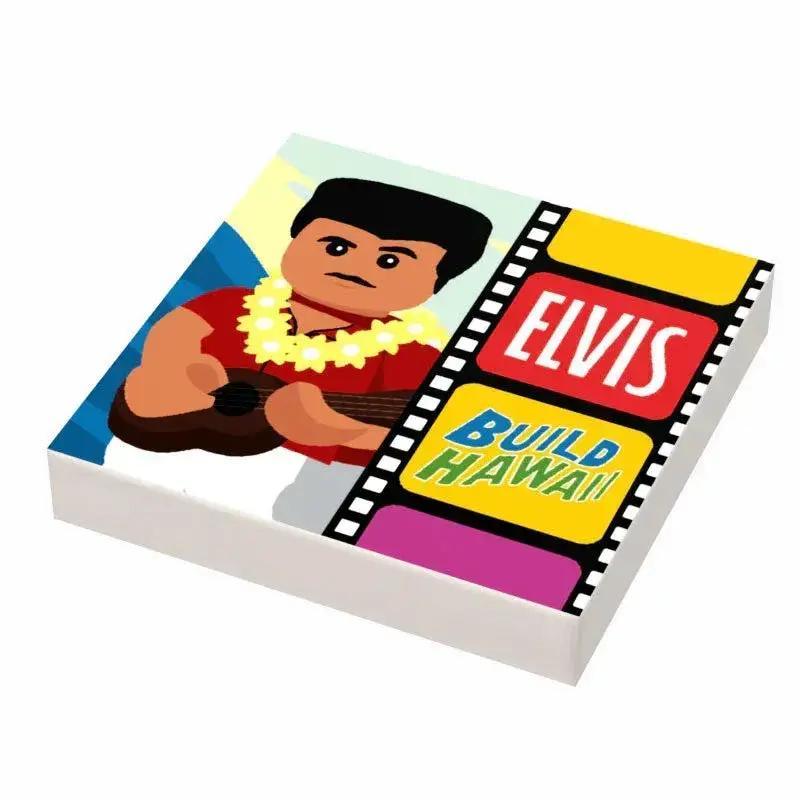 Elvis Lego Tile Blue Hawaii 2x2 Custom Album Cover - ToylandEU™