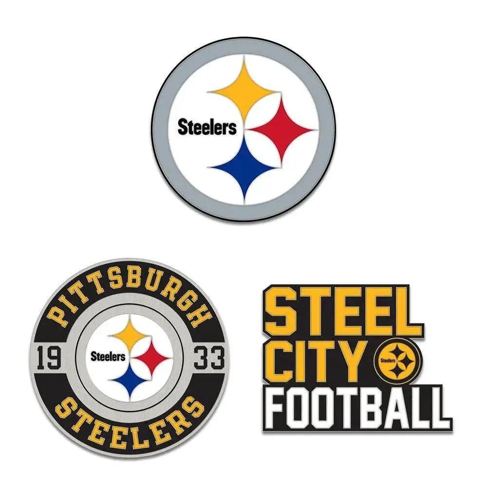 Pittsburgh Steelers Enamel Pin Set Three Piece Wincraft - ToylandEU™