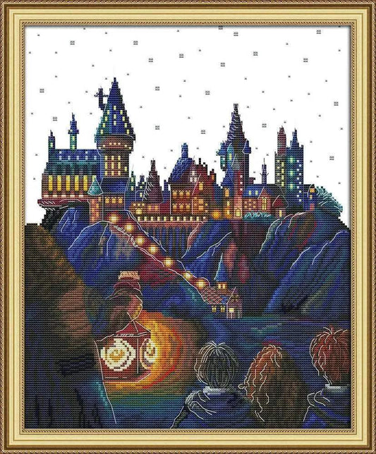Enchanted Castle Cross Stitch Kit – Aida 14ct & 11ct DIY Embroidery Canvas for Handmade Needlework - ToylandEU™