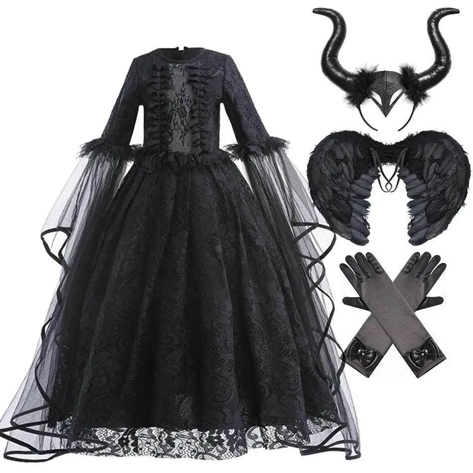 Enchanting 7To13 Maleficent Lace Girls Dress Toyland EU - ToylandEU™