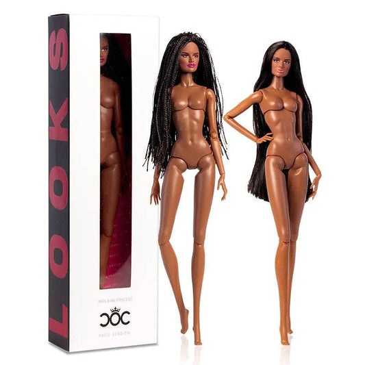 European Fashion 1/6 32cm BJD Doll With Stand Black Body - ToylandEU