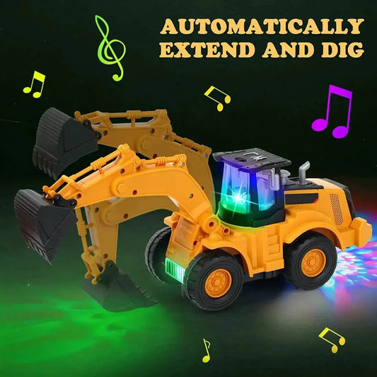 Excavator Truck Kids Toys: Construction Digger Toy with Light - ToylandEU