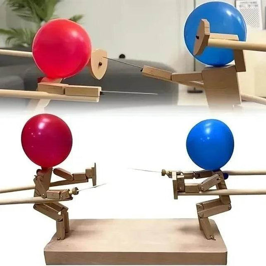 Exciting Wooden Balloon Battle Game with Inflatable Heads for Fun Family Entertainment - ToylandEU