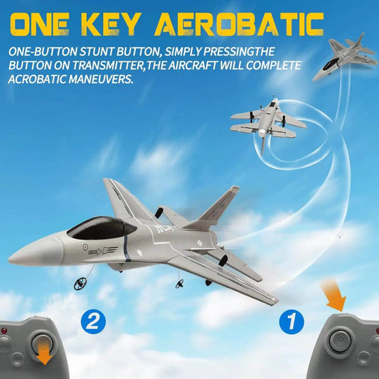 F16 RC Plane 3 Channel 6-Axis Gyro 2.4GHz Radio Controlled Glider - ToylandEU