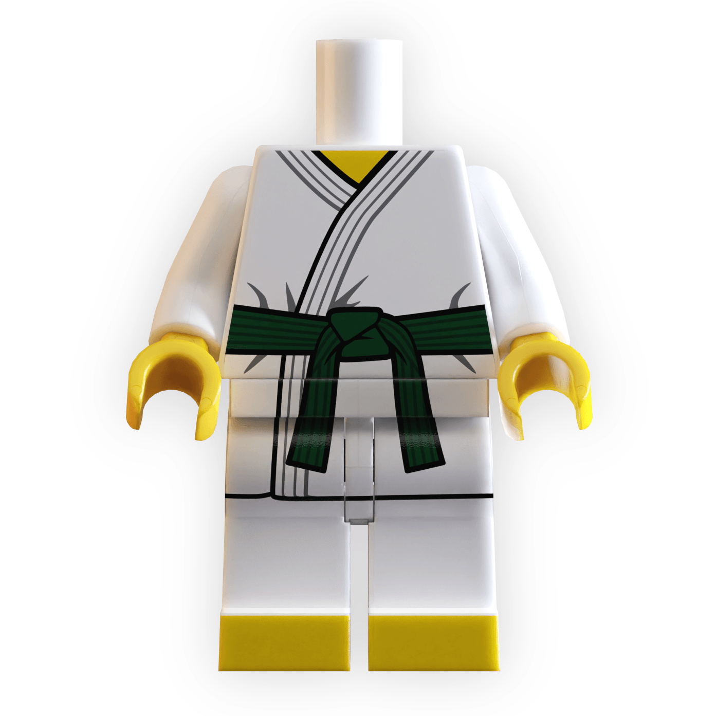 Karate Minifig Body | Green Belt White Gi | Toylandeu™