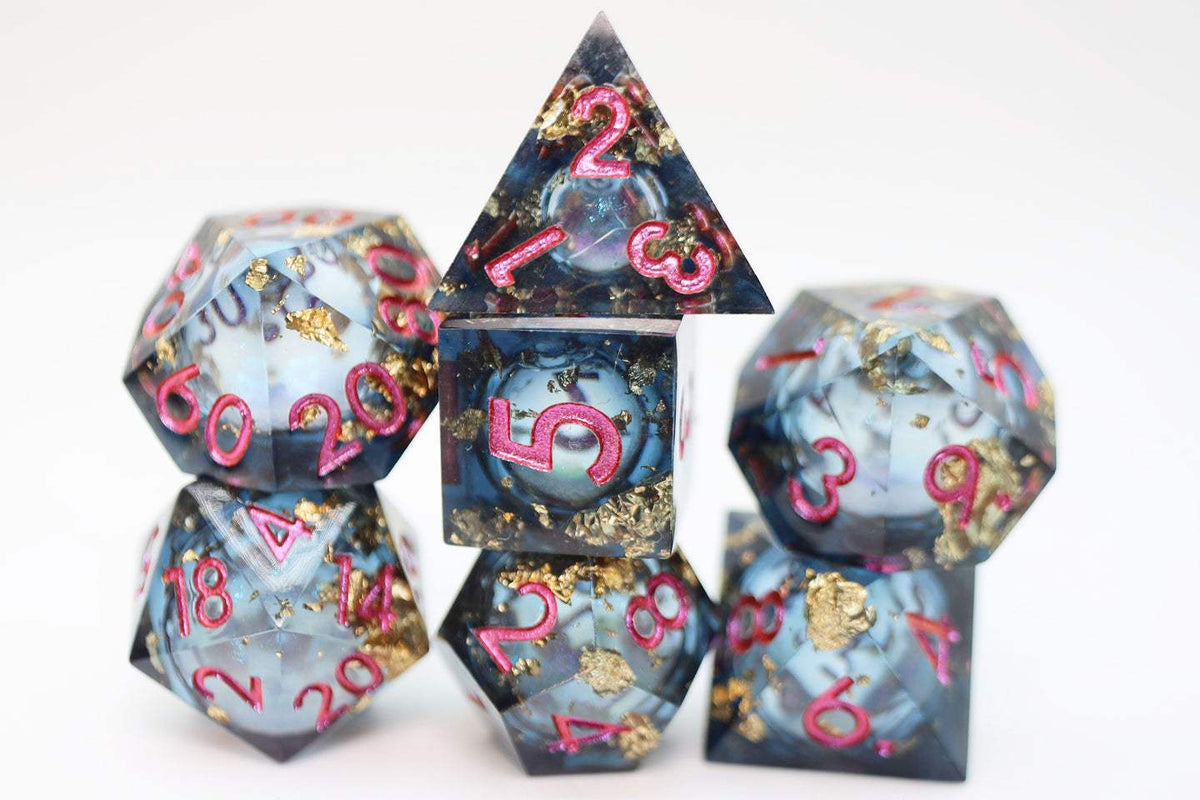 Sharp-Edged Liquid Core RPG Dice Set | Dice Sets & Games