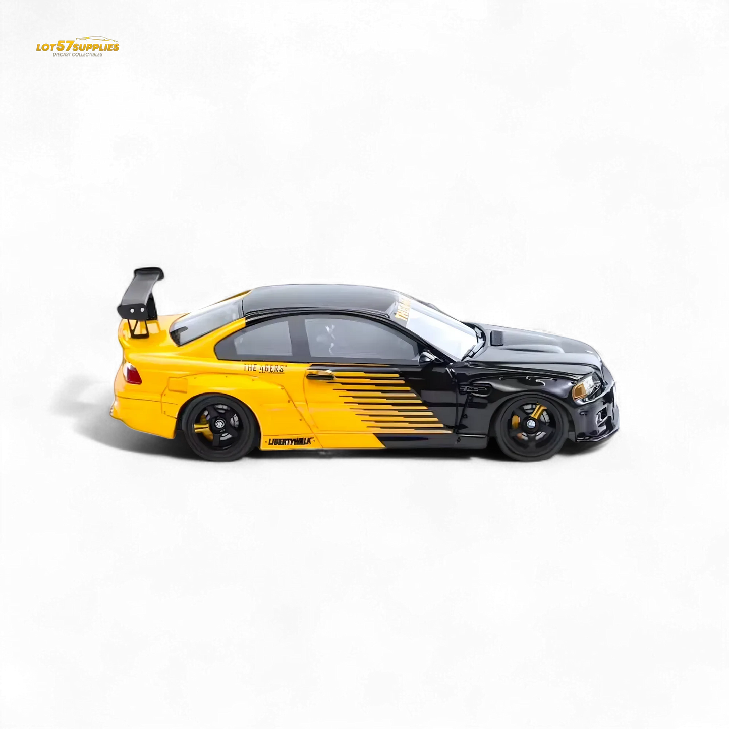 FLAME BMW M3 E46 Widebody Pandem in Black & Yellow Resin 1:64 - ToylandEU