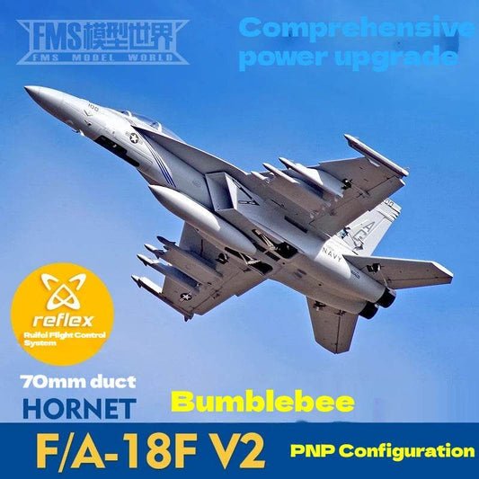 FMS 70mm Channel F A 18F V2 Bumblebee Electric Remote Controlled Aircraft Assembly Fixed Wing Best Gift for Boys - ToylandEU