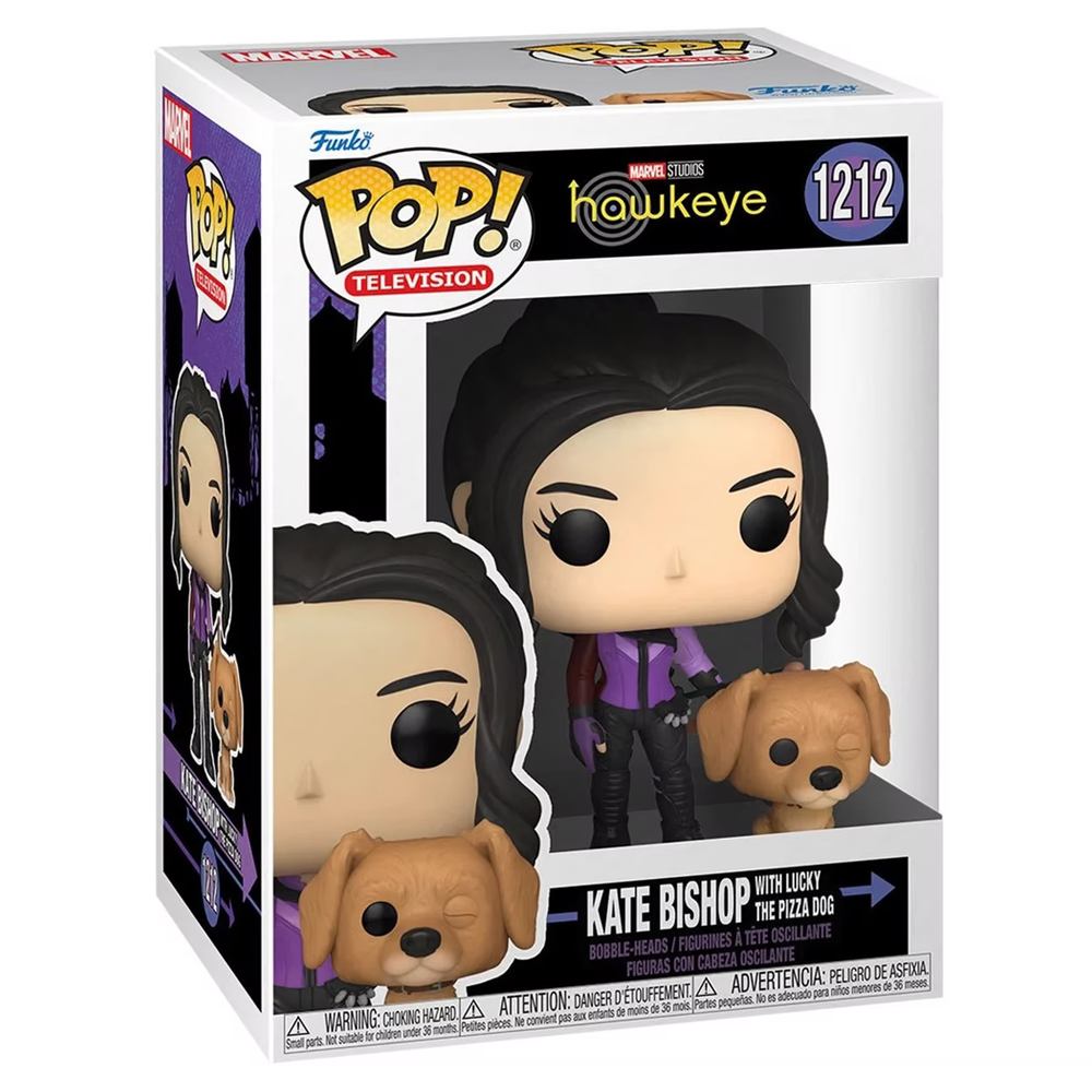 POP Vinyl | Kate Bishop Hawkeye | 3.75in Figure | Lucky the Pizza Dog Edition