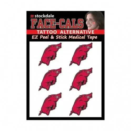 Arkansas Razorbacks Tattoo Face Cals Waterless Skin Decals - ToylandEU™