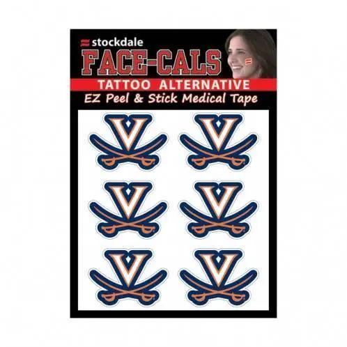 Virginia Cavaliers Tattoo Face Decals Waterless Peel Stick - ToylandEU™