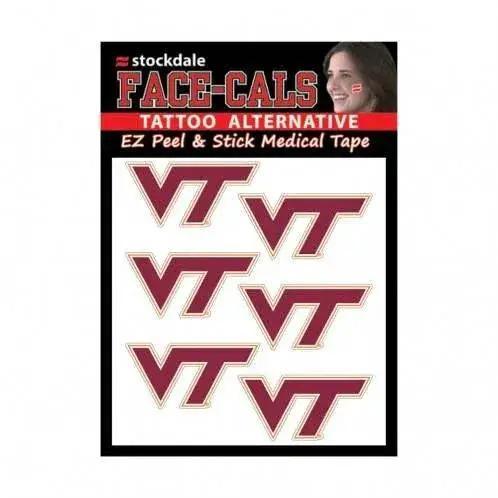 Virginia Tech Hokies Tattoo Face Decals Six Skin Safe Waterless - ToylandEU™