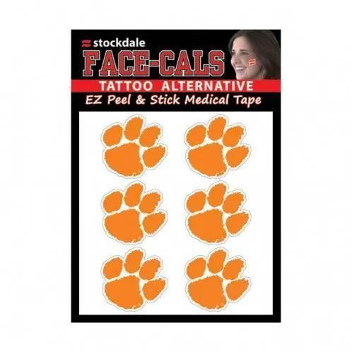 Clemson Tigers Tattoo Face Decals Waterless Peel And Stick - ToylandEU™