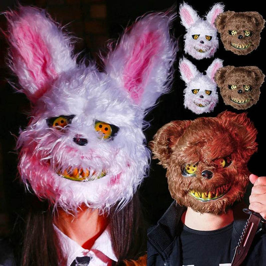 Fancy Halloween Mask Party Stage Scary Bear Rabbit Cartoon Cosplay Face Head Cover Carnival Costume Props Dance Masquerade Mask - ToylandEU