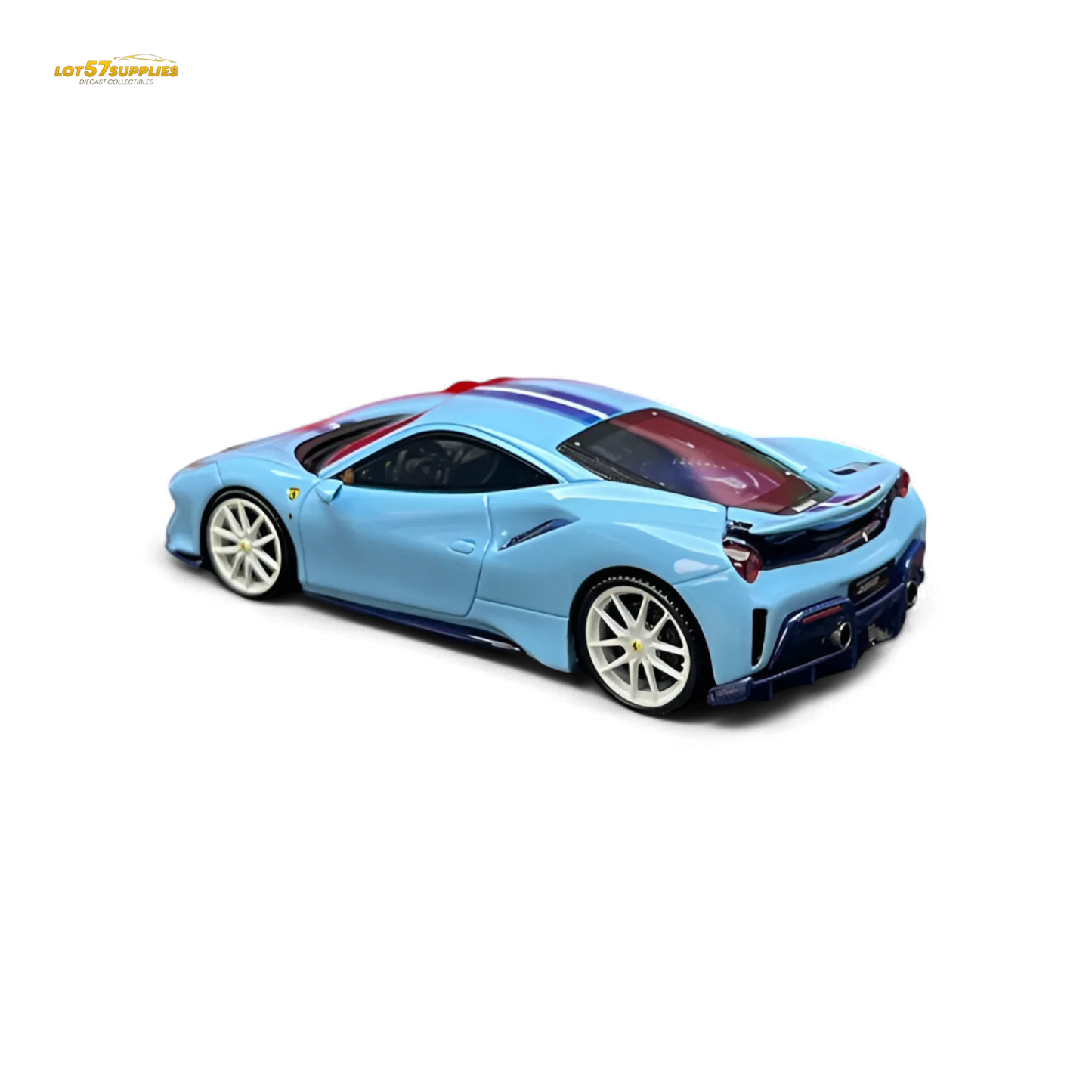 Ferrari 488 Pista Scale Model Car 1:64 Blue Limited Edition - ToylandEU