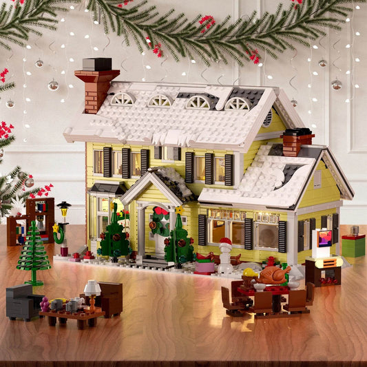 Festive Building Block Set Illuminated Snow Village For Kids - ToylandEU