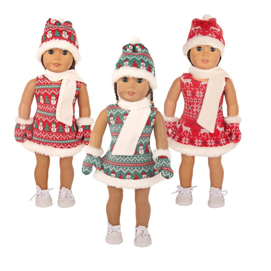 Festive Christmas Costume for 18 Inch American Girl Dolls - Cute & Cozy - ToylandEU