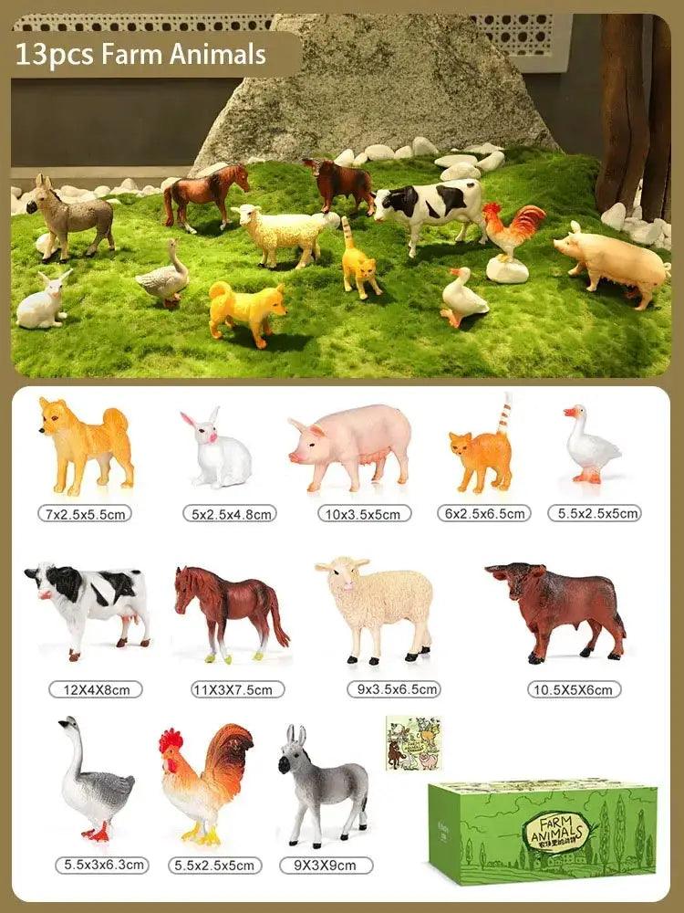 Educational Animal Figure Toy Set With Picture Book - ToylandEU™