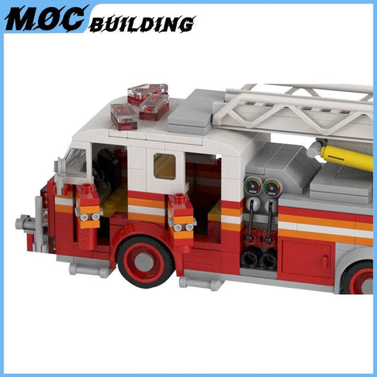 Fire Rescue Ladder Truck Construction Set - 436pcs Interactive City Fire Brigade Building Kit - ToylandEU