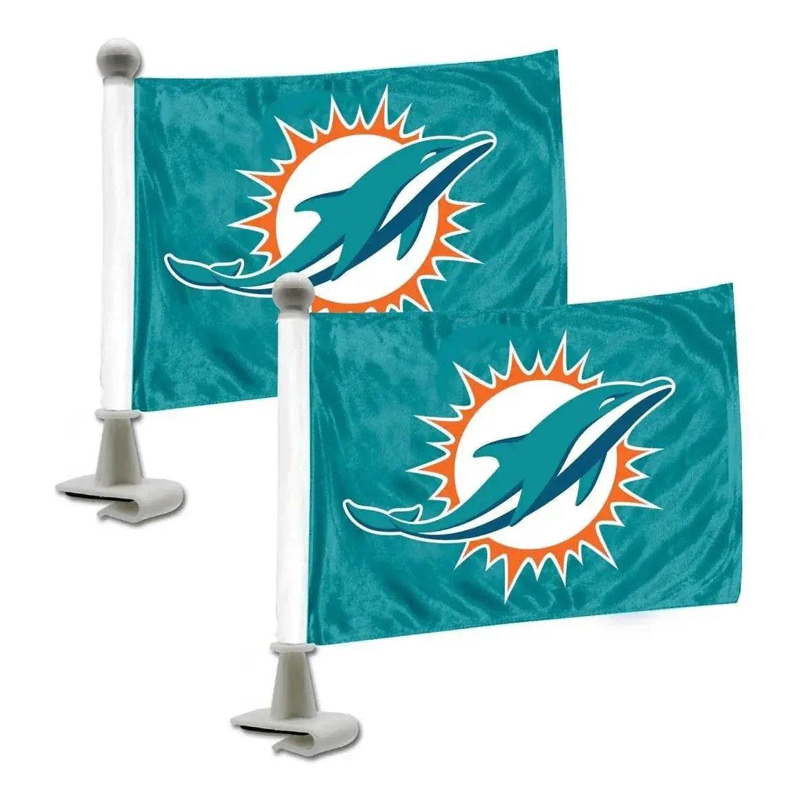 Miami Dolphins Flag Set 2 Piece Ambassador Style Auto Flags - ToylandEU™