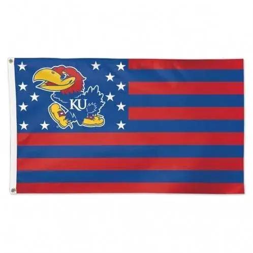 Kansas Jayhawks 3x5 Deluxe Flag Stars And Stripes Design - ToylandEU™