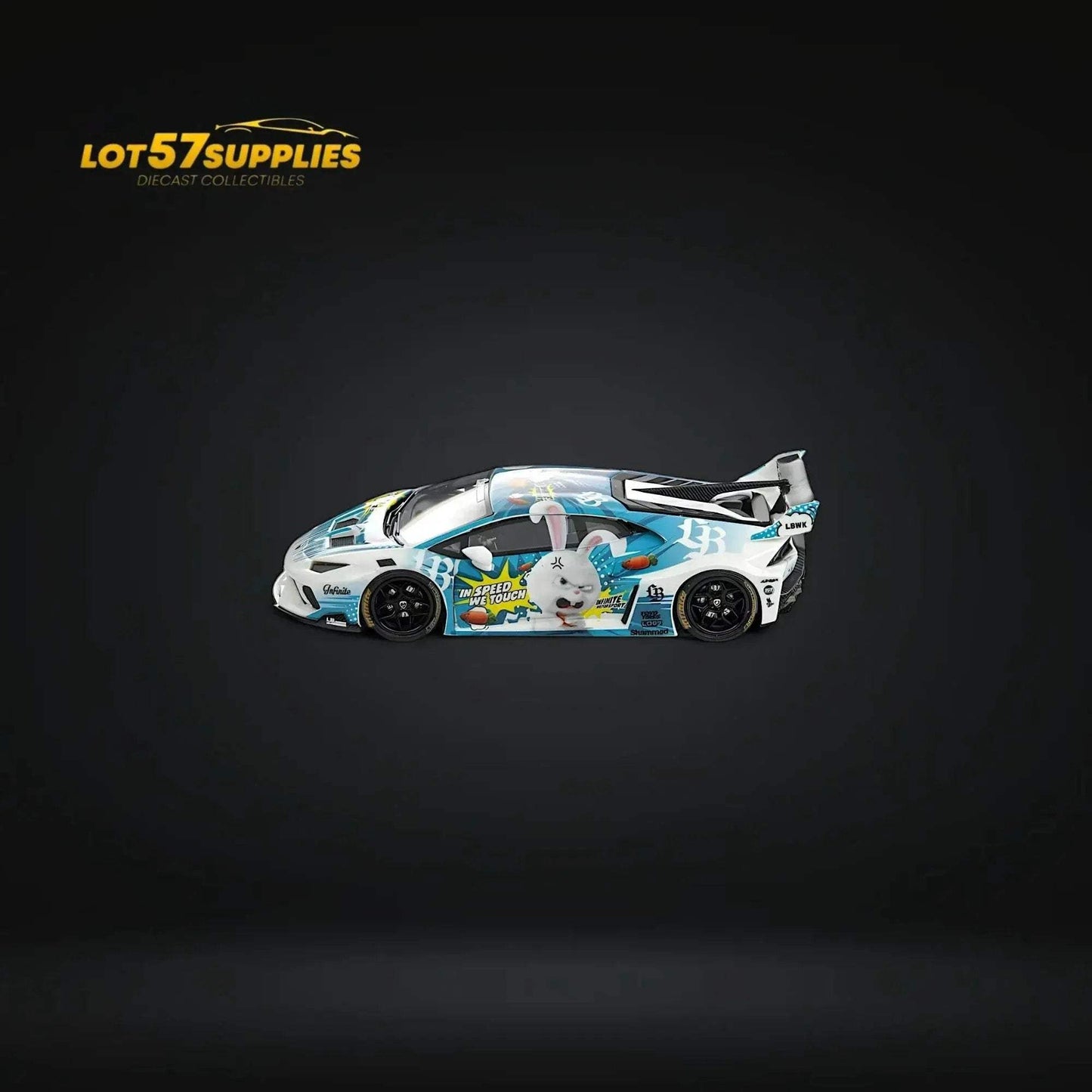 Flame Lamborghini Huracan GT LP610 LB Blue White Rabbit Luminous 1:64 - ToylandEU