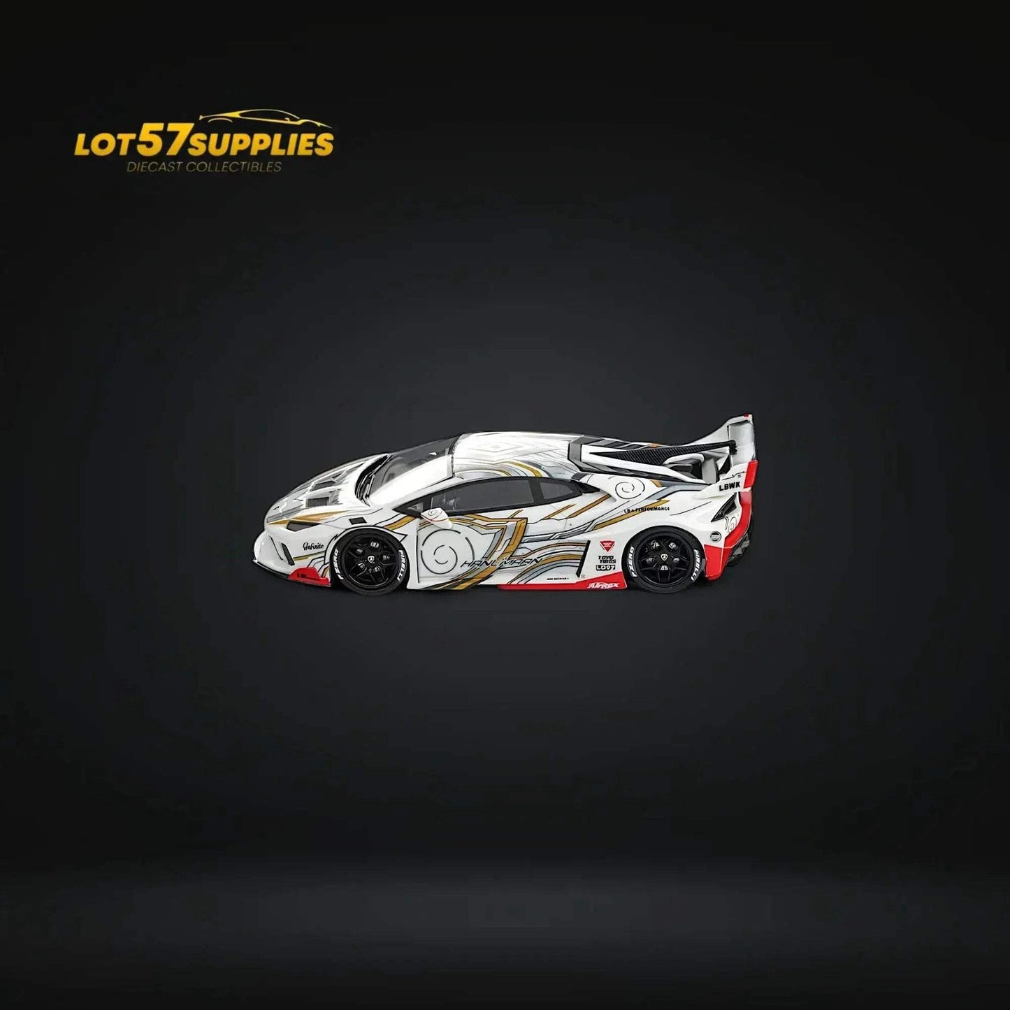Flame Lamborghini Huracan GT LP610 White Gray Luminous 1:64 - ToylandEU