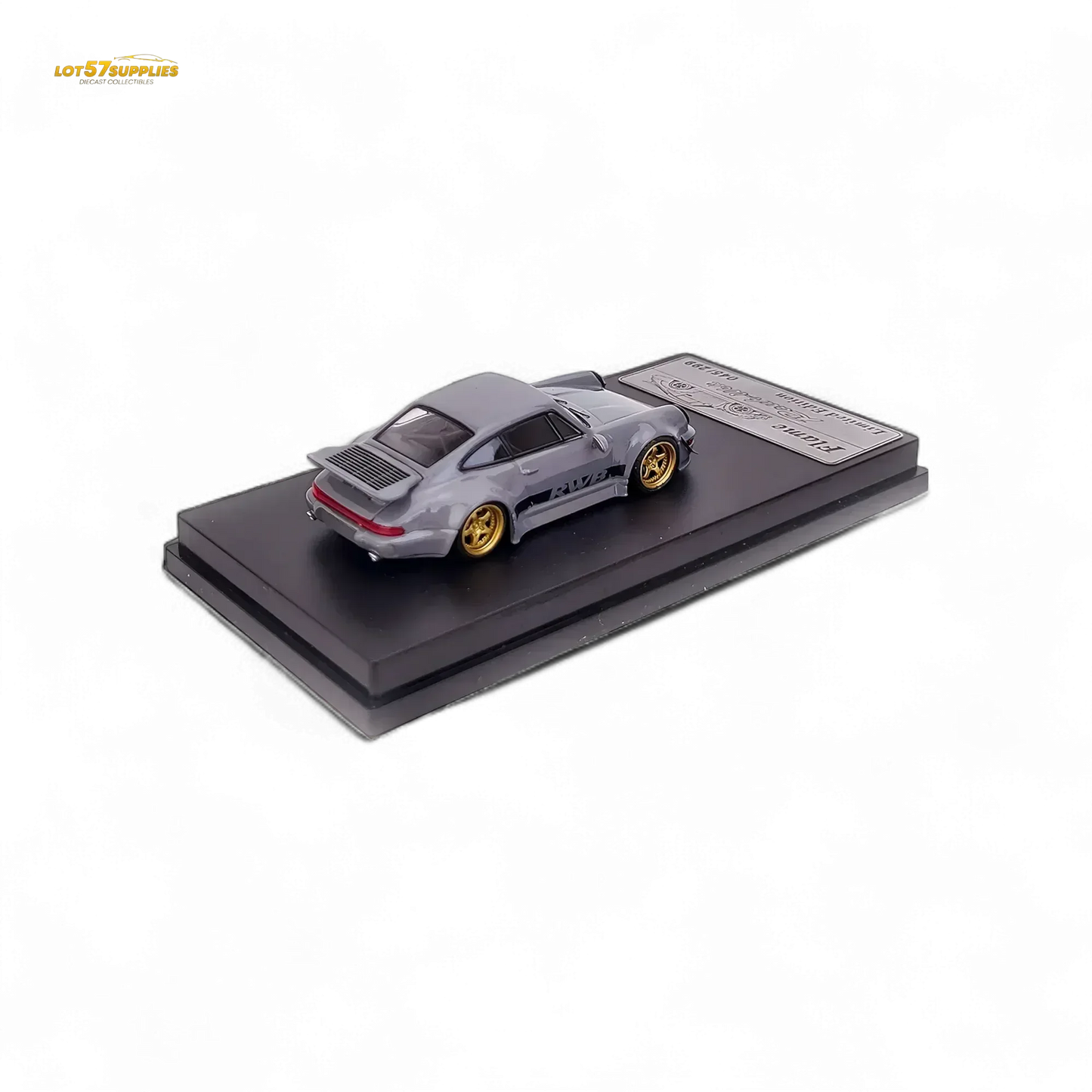 Flame Porsche 964 RWB Whale Tale in Cement Gray 1:64 - ToylandEU