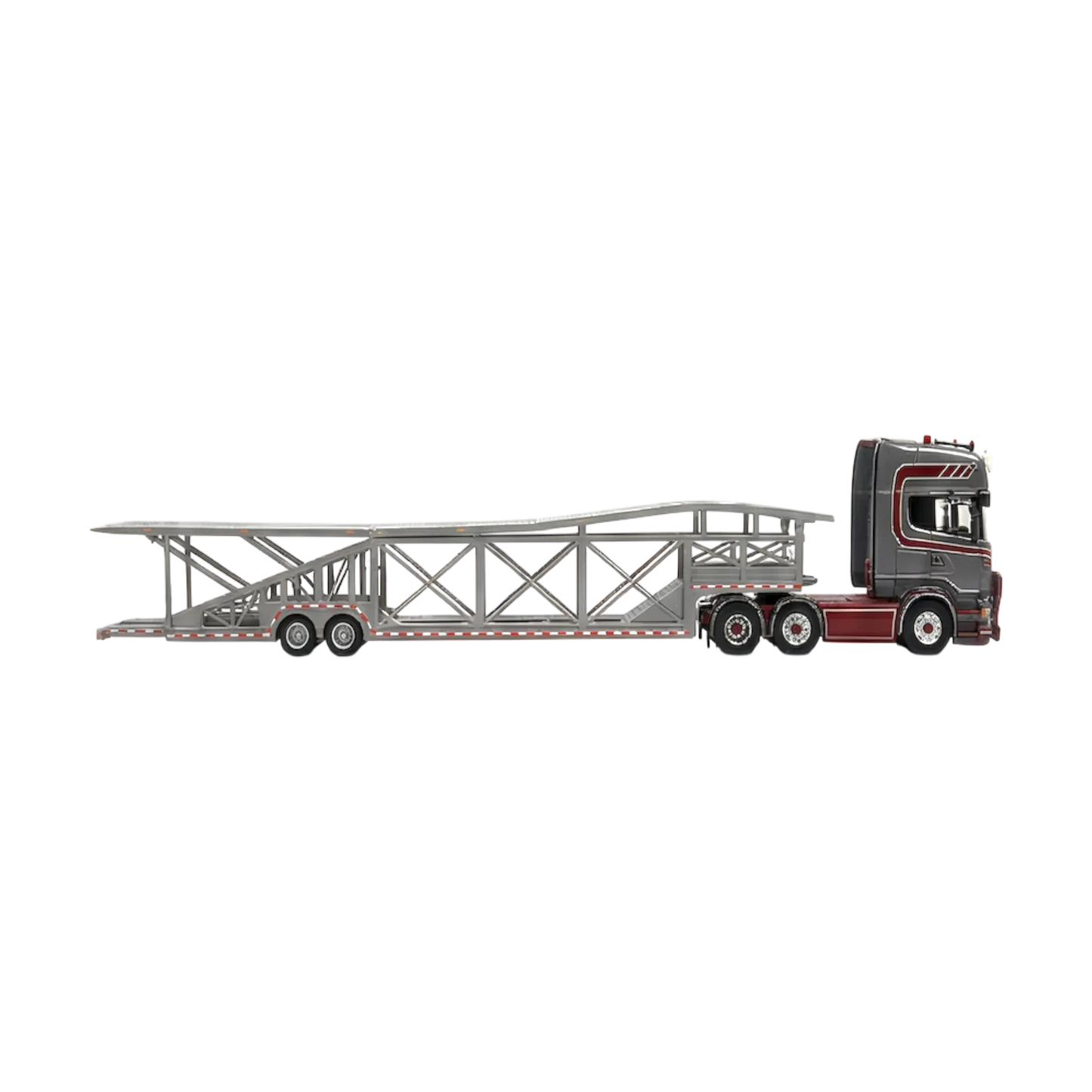 Flame Scania Car Carrier Transport Truck Grey Red 1:64 - Limited to 299 Pcs - ToylandEU