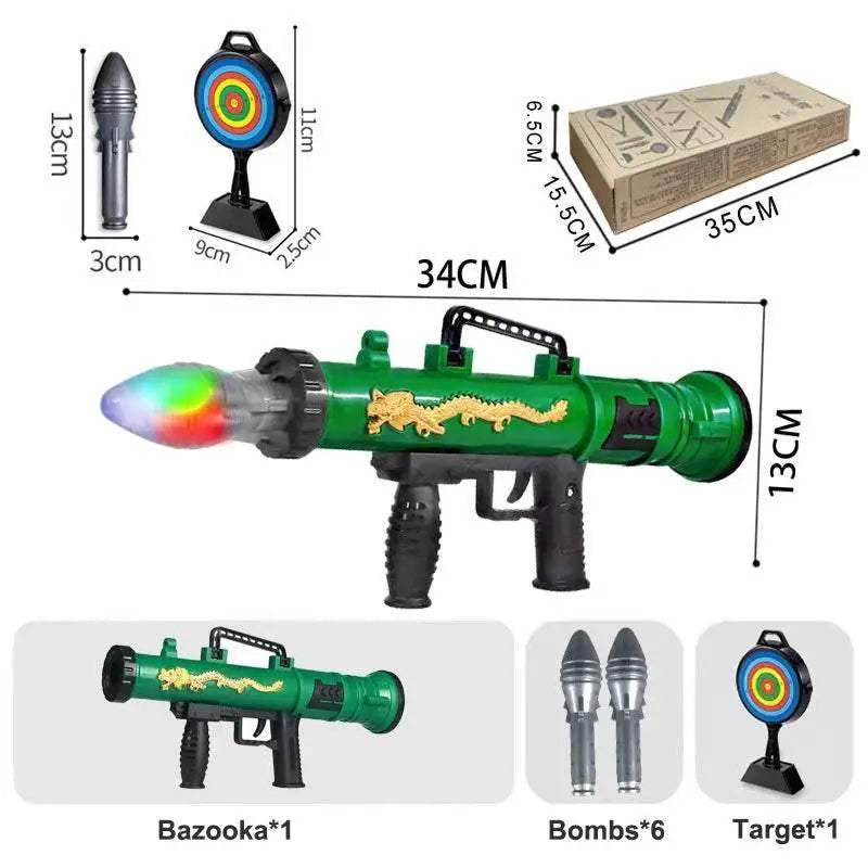 Flash Cannon Mortar Toy Set Automatic Rocket Launcher with 6 Luminous Shells for Kids Birthday Gifts - ToylandEU