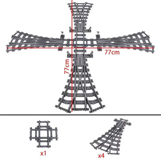 Flexible Train Tracks Left Right Switch Lego Premium - ToylandEU™