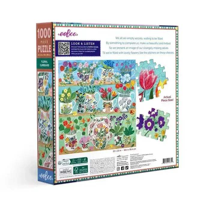 Floral Cupboard 1000 Piece Jigsaw Puzzle With Sturdy Pieces - ToylandEU
