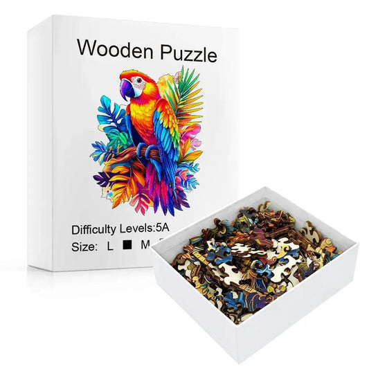 Floral Wing Parrot Wooden Puzzle 3D With Petal Wings - ToylandEU™