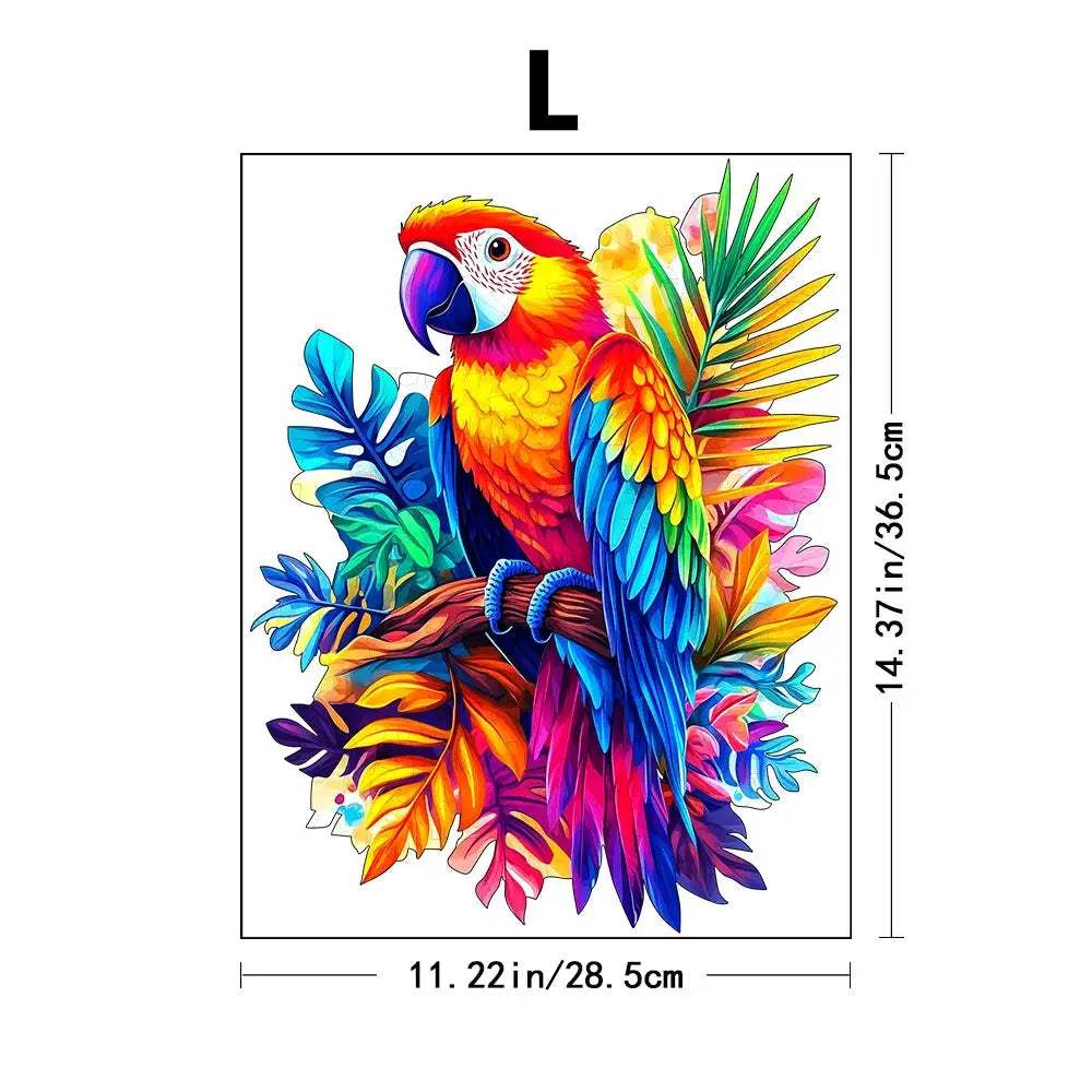 Floral Wing Parrot Wooden Puzzle With Intricate Petal Wings - ToylandEU