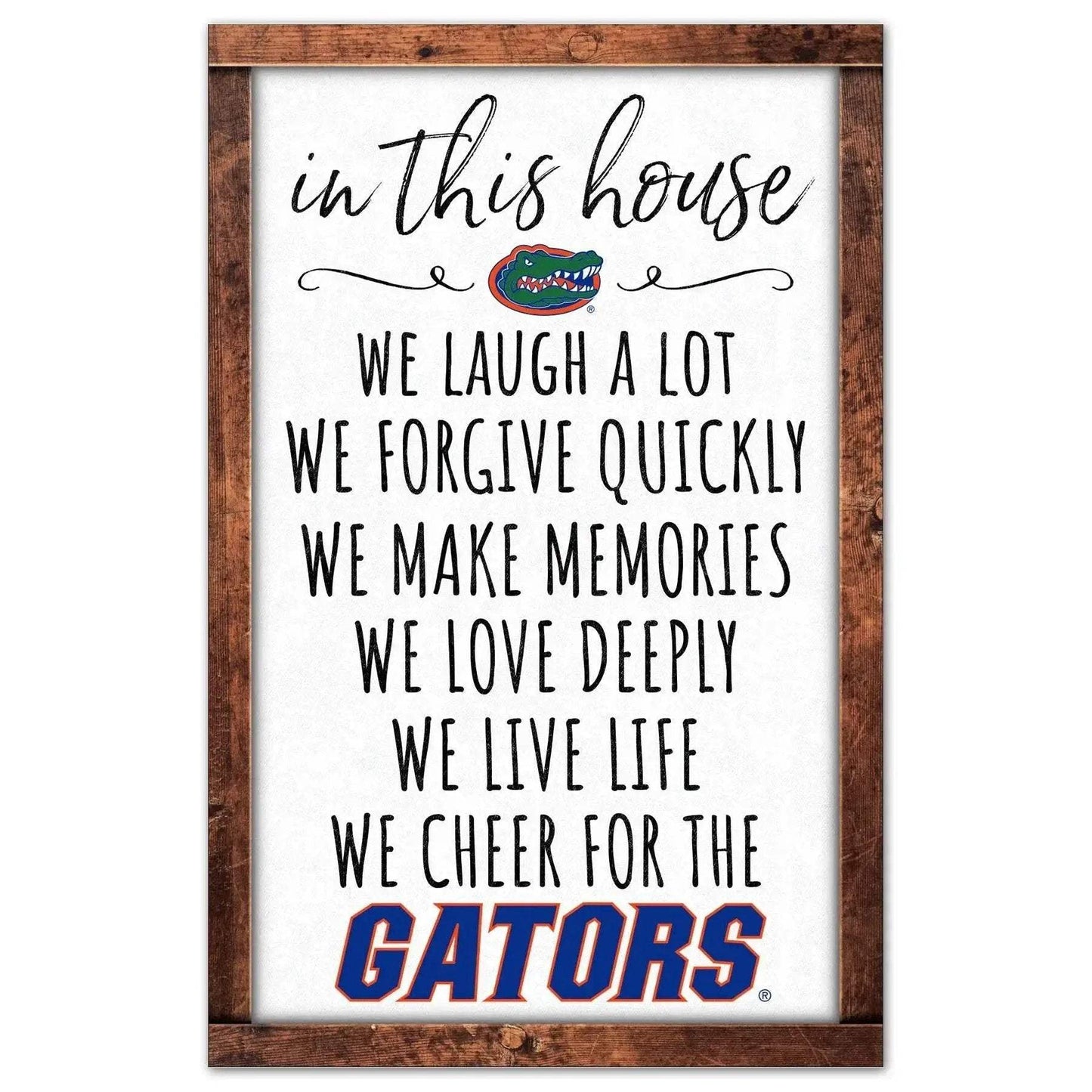 Florida Gators 11x17 Wood Sign In This House Wall Decor - ToylandEU™