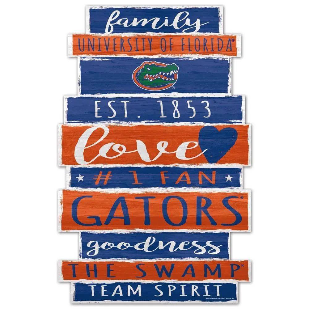 Florida Gators 11x17 Wood Sign With Family Word Design - ToylandEU™