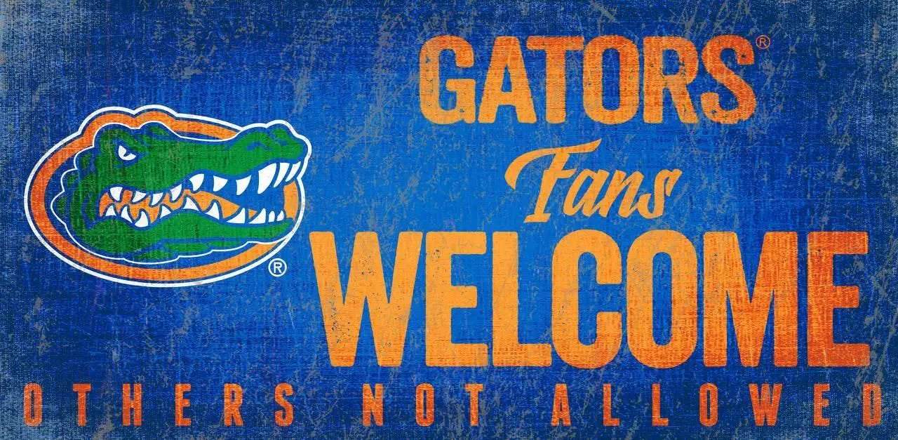 Florida Gators Wood Sign Fans Welcome 12x6 Hanging Rope - ToylandEU™