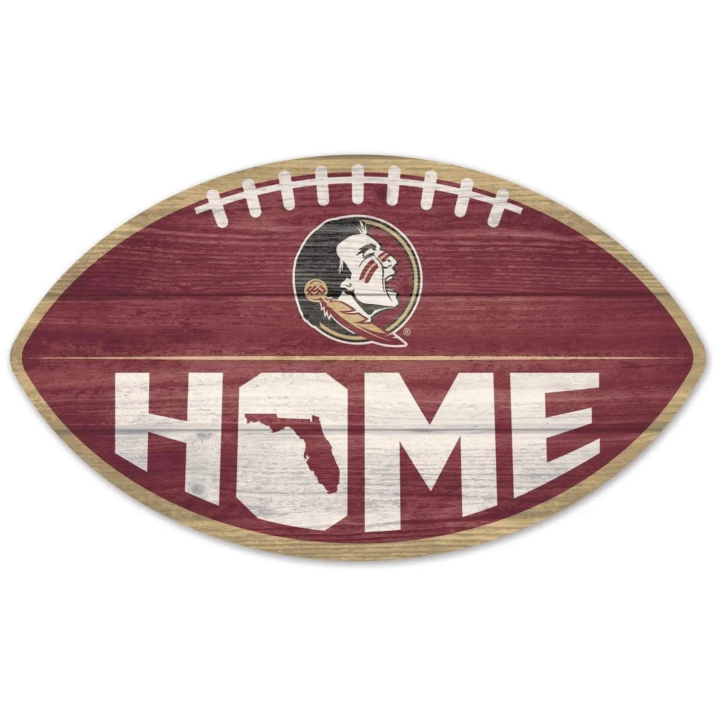 Florida State Seminoles Wood Sign Football Shape Decor - ToylandEU™