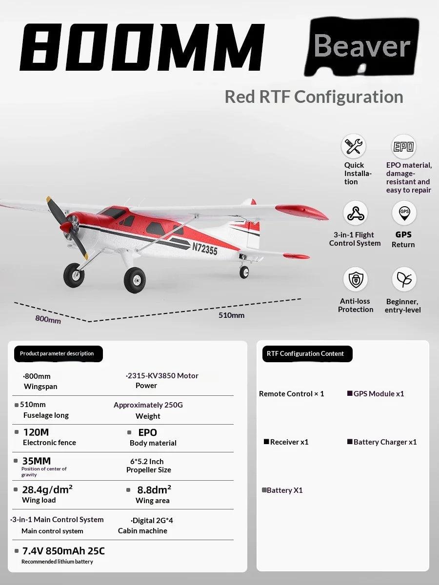 Fms Fixed Wing Rc Plane | 800 Mm Wingspan | Toylandeu