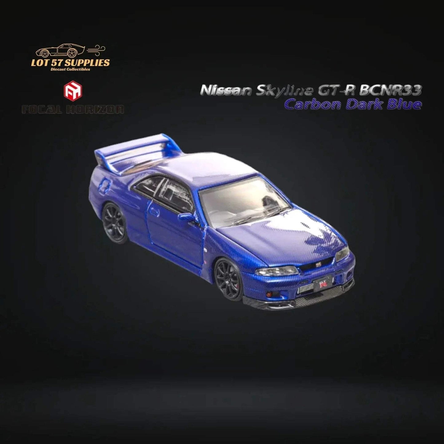 Focal Horizon Skyline GT-R R33 GT-R 4th Gen BCNR33 Full Carbon Dark blue 1:64 - ToylandEU