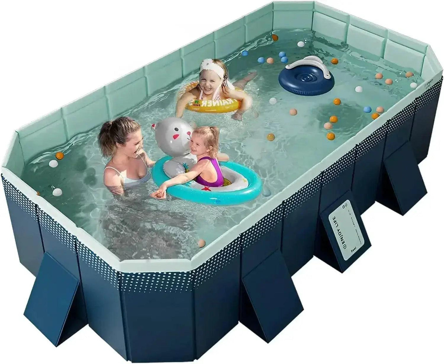 Foldable Pool for Kids and Adults, Hard Plastic Shell - ToylandEU™