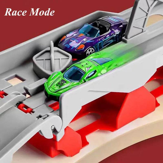 Foldable Race Track Car Transporter Truck Playset for Kids - ToylandEU