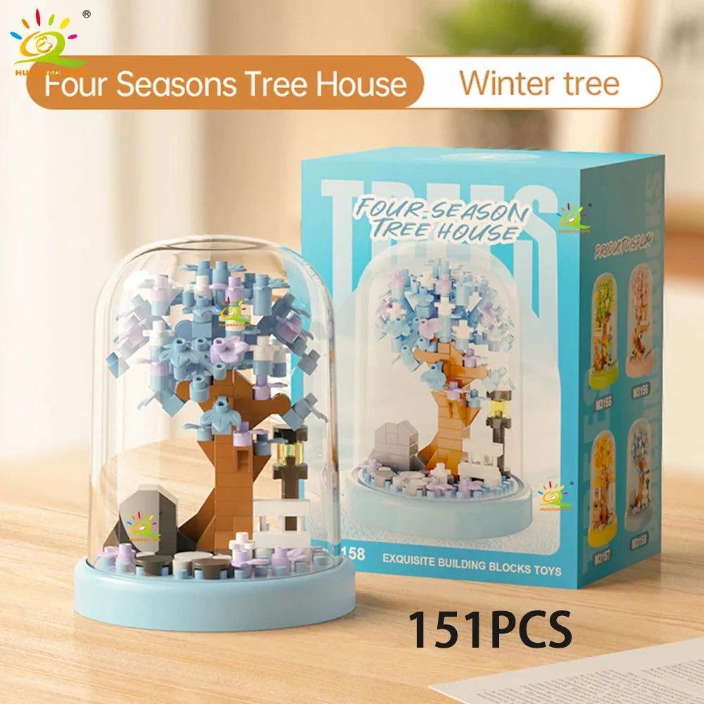 Four Seasons Mini Tree House Puzzle Display Set