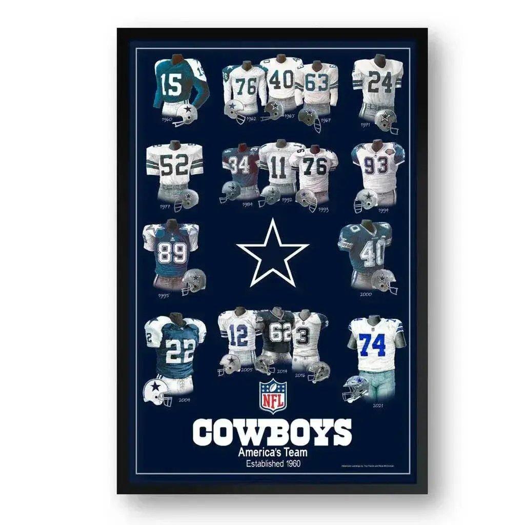 Dallas Cowboys Framed Print Uniform Heritage Evolution - ToylandEU™