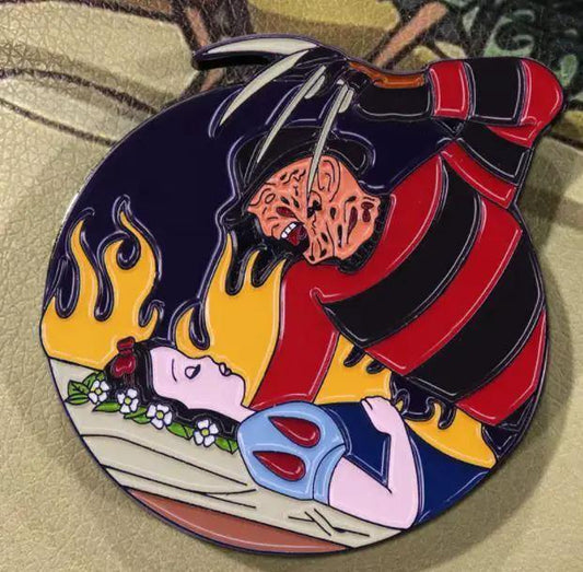 Freddy Krueger Snow White Enamel Pin Mashup Copper Base - ToylandEU™