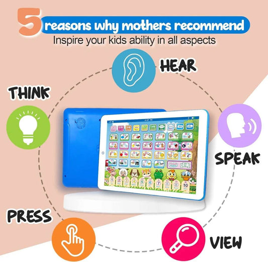 French English Bilingual Learning Tablet Toy Learn Alphabet ABC Numbers Words Spelling Interactive Educational Toys for Kids - ToylandEU