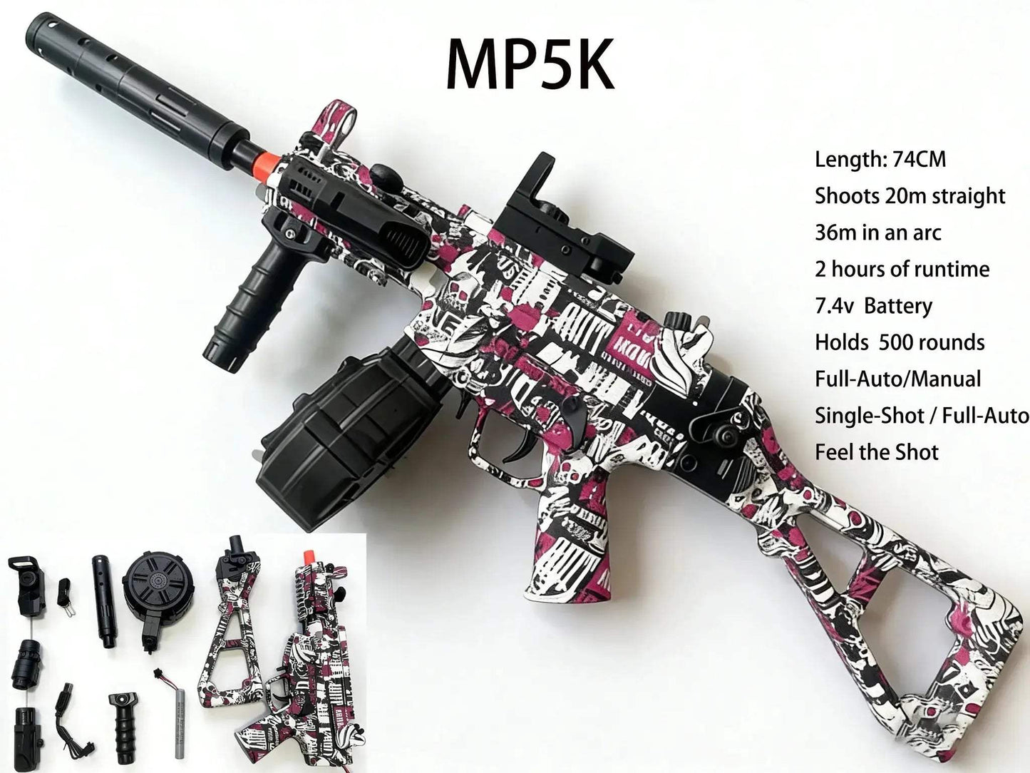 Full Auto Gel Blaster Gun For Adults With Long Range - ToylandEU