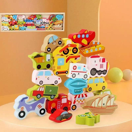 Fun & Educational Montessori Stacking Puzzle: Wooden Toy for Toddler Skill Development - ToylandEU