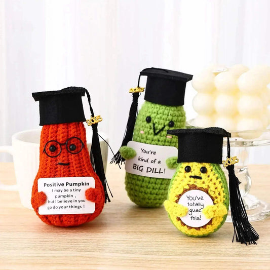 Funny Positive Support Pickle Doll Handmade Woolly Knitted - ToylandEU™