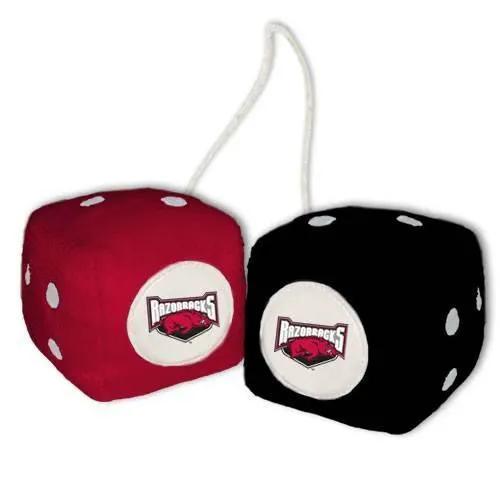 Arkansas Razorbacks Fuzzy Dice Plush Hangable 3 Inch - ToylandEU™